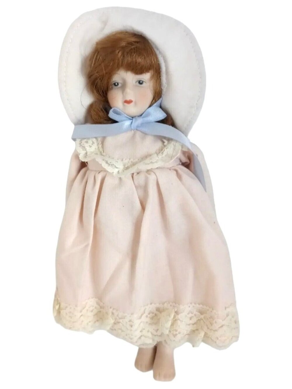 1983 Gorham Zasan Doll Ornament Blue Bonnet Bisque Porcelain Collection